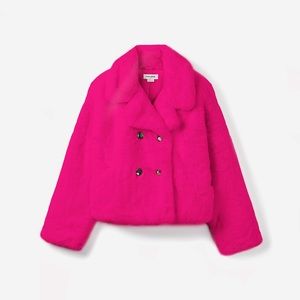 NWOT Noize Faux Fur Jacket. “Hot pink” medium.